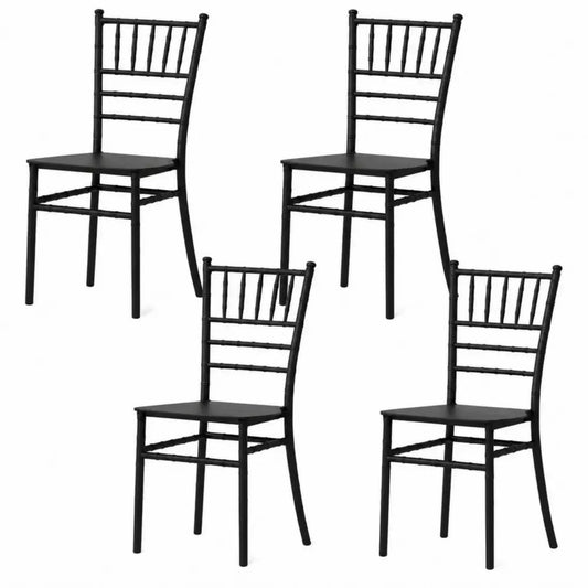4er Set Chiavari Esszimmerstühle aus Polypropylen schwarz je 40 x 43 x 91 cm